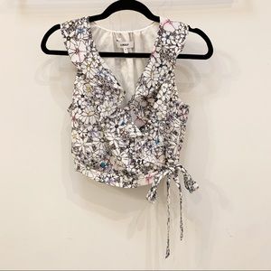 Likely Floral Cropped Sleeveless Blouse